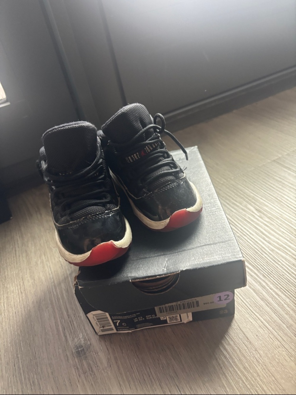 Jordan Kids Black and Red High-Top Sneakers